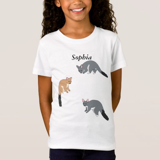 モフモフの尾を持つポッサム Tシャツ (正面)