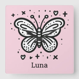 モフモフの赤ちゃんバッファロー - かわいい農場の動物 スクエア壁時計