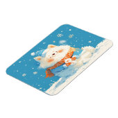 モフモフサモエドとミニ雪だるま マグネット (左側)