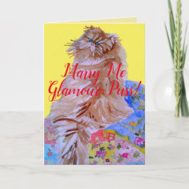 モフモフ猫のクッション 結婚しよう グラマー・プッス カード