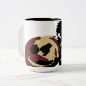 モフモフ黒猫 ジャック・オ・ランタン楽しい ツートーンマグカップ (正面左)