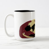 モフモフ黒猫 ジャック・オ・ランタン楽しい ツートーンマグカップ (左)