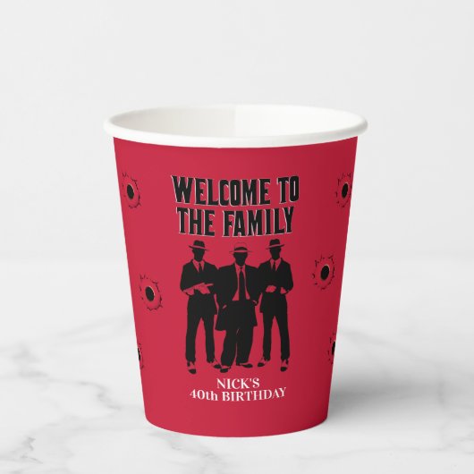 モブスター誕生日、カスタム紙カップ 紙コップ (左)