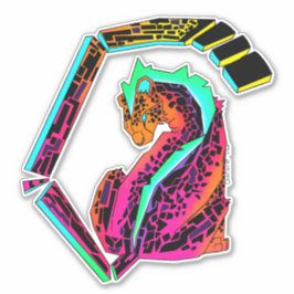 モホカラフルークとピンクとブルーのチーズ シール