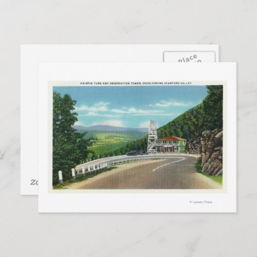 モホークトレイルのヘアピンターン&展望塔 ポストカード (正面/裏面)