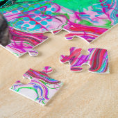 モホークパンクガール抽象芸術 ジグソーパズル (側面)