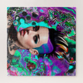 モホークパンクガール抽象芸術 ジグソーパズル (横)