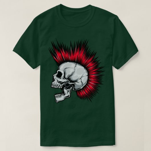 モホークパンクスカル Tシャツ (デザイン正面)