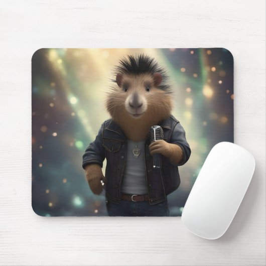 「モホーク・キャピバラ：川のロックイン！」 マウスパッド (マウス)