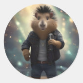 「モホーク・キャピバラ：川のロックイン！」 ラウンドシール (正面)