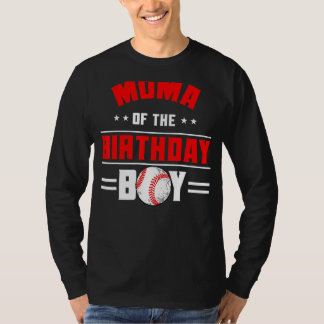 モマオブザ誕生日ボーイベースボールテーマファミリーBda Tシャツ