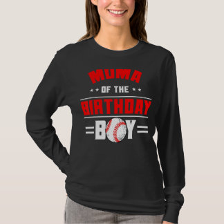 モマオブザ誕生日ボーイベースボールテーマファミリーBda Tシャツ