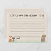 モマカードのためのウッドランド赤ちゃんシャワーアドバイス ポストカード (正面/裏面)