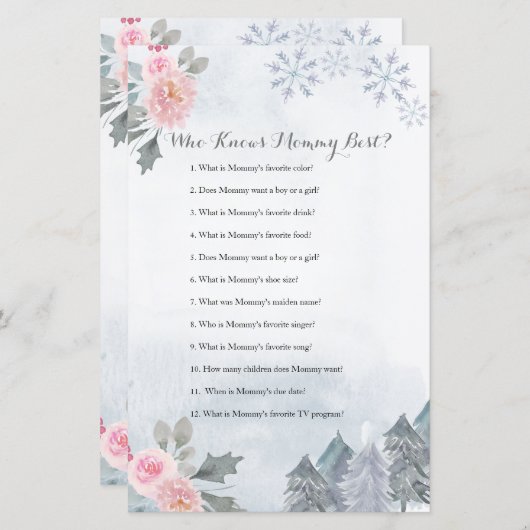 モマゲームを知っている雪片の冬の最高のフローラ (正面/裏面)