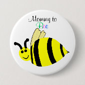 モマミカワイイエローのまわりに妊婦の 缶バッジ (正面)