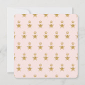 モマートビー金ゴールドグリッターピンクガールベビー 招待状 (裏面)