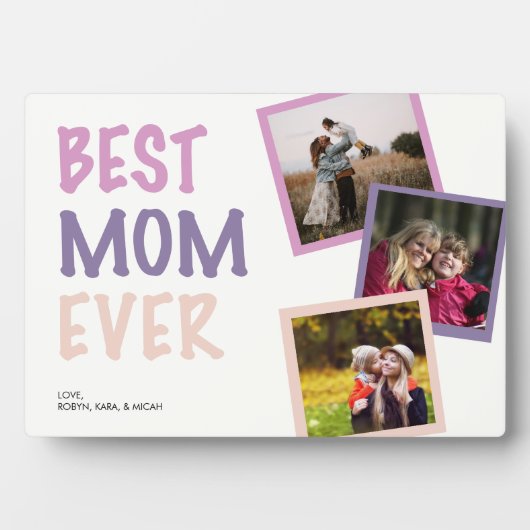 モマ最高のムエバーフォトコラージュパーソナライズされたパステル フォトプラーク (正面)