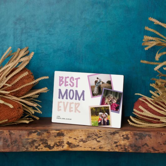 モマ最高のムエバーフォトコラージュパーソナライズされたパステル フォトプラーク (側面)