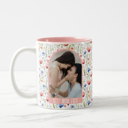 モマ最高のー・エバーワイルドフラワーアーチフォトマグカップ ツートーンマグカップ (左)