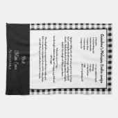 モマ最高のー・エバー、モノグラム白黒バッファロー・プレイド キッチンタオル (横)