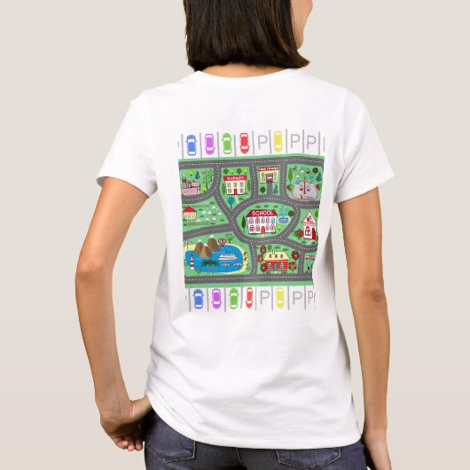 モマ遊ーの背中でのカーレース Tシャツ (裏面)
