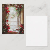 モミとベリーのウィンドウ予算ミニクリスマス ノートカード (正面/裏面)