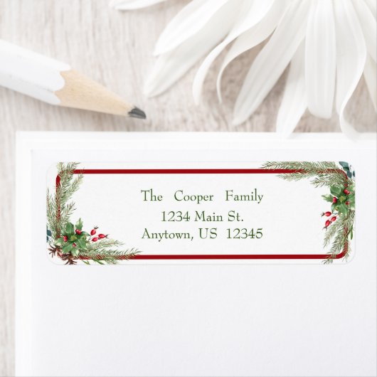 モミとホリーベリー ラベル (インサイチュ)