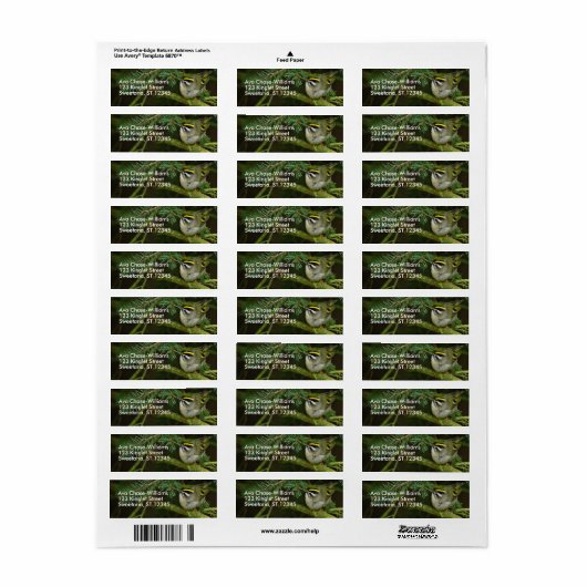 モミの中で大騒ぎを引き起こす可愛いキングレット・ソンバード ラベル (フルシート)