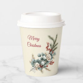 モミの木とクランベリーのクリスマスパーティー 紙コップ