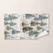 モミの木に雪が降っている – バスタオルセット (ハンドタオル)