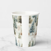 モミの木に雪が降っている – 紙コップ (左)