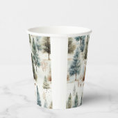 モミの木に雪が降っている – 紙コップ (右)