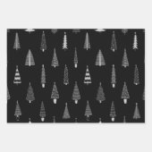 モミの木のクリスマスパターン ラッピングペーパーシート (正面)