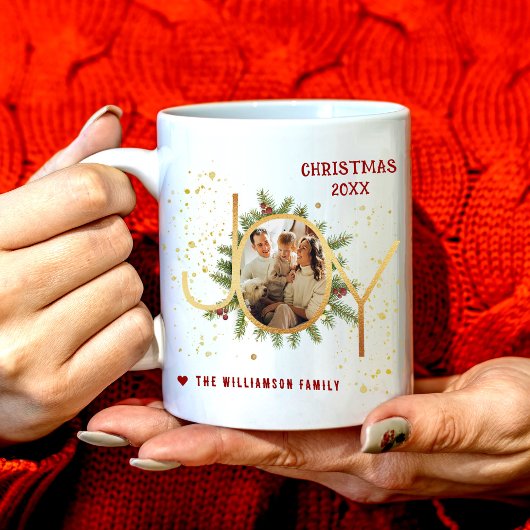 モミの木のリース クリスマス 写真 コーヒーマグカップ
