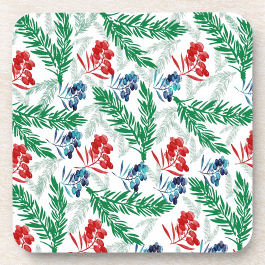 モミの木の枝と果実 コースター (正面)
