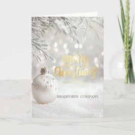 モミの木の枝と白いクリスマスボール Christmas Company シーズンカード