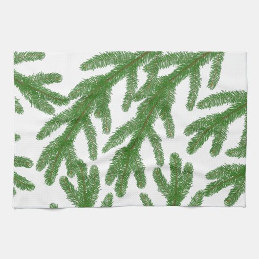 モミの木の枝 キッチンタオル (横)