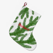 モミの木の枝 ラージクリスマスストッキング (正面 (吊り時))