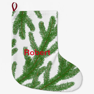 モミの木の枝 ラージクリスマスストッキング