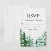 モミの木の田舎風結婚式 RSVP (正面/裏面)