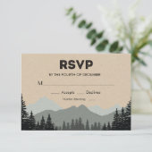 モミの木の結婚式RSVP　ウッディ 出欠カード (スタンド正面)