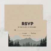 モミの木の結婚式RSVP　ウッディ 出欠カード (正面/裏面)
