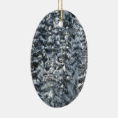 モミの木の雪のテクスチャー セラミックオーナメント (右)