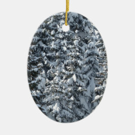 モミの木の雪のテクスチャー セラミックオーナメント