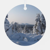 モミの木の雪景色 メタルオーナメント (裏面)