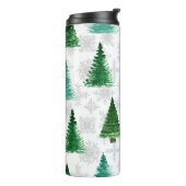 モミの木や雪片を使ったシームレスな模様。ワット タンブラー (回転左)