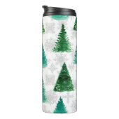 モミの木や雪片を使ったシームレスな模様。ワット タンブラー (回転右)