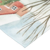 モミの木素朴が植えられた水彩冬の風景 テーブルクロス (アングル)