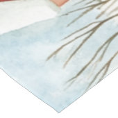 モミの木素朴が植えられた水彩冬の風景 ミディアムテーブルランナー (コーナー)