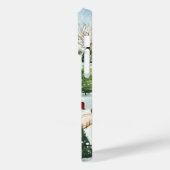モミの木素朴が植えられた水彩冬の風景 Case-Mate iPhoneケース (裏面 / 左)